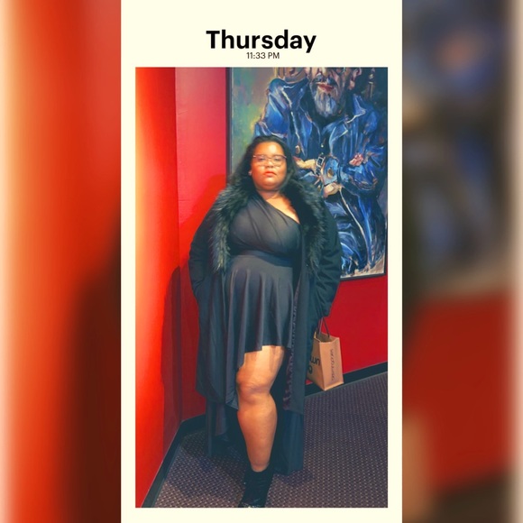 One shoulder asymmetrical dress plus size formal wear - Picture 2 of 3